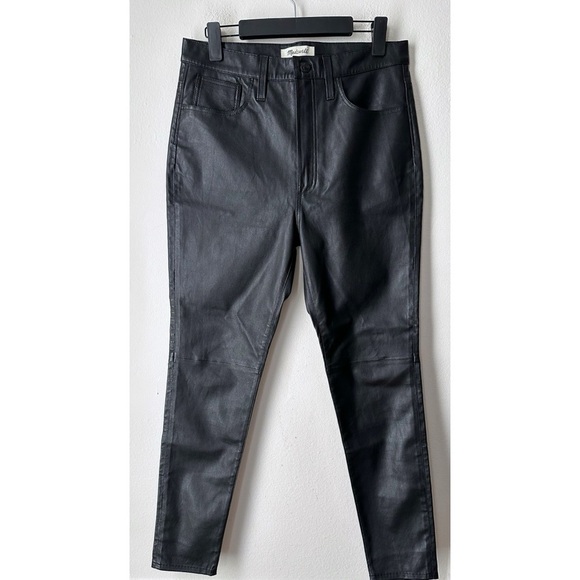 Madewell Leather 11” High Rise Skinny Jeans